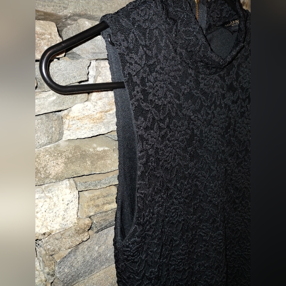 Audrey black lace dress, mock turtleneck, soft lace size s - Picture 5 of 8